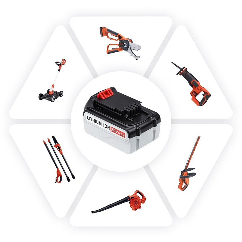Li-ion 20V 5000mAh Replacement Batteries Cordless Tools for Black & Decker LB20, LBX20, LBX4020, LB2X4020